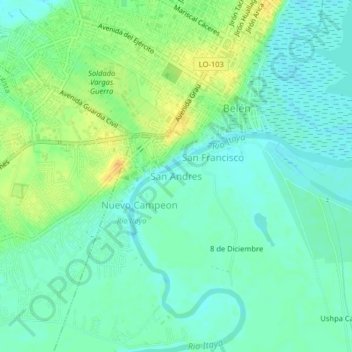 San Andres地形图、海拔、地势
