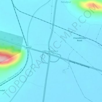Chandikhol地形图、海拔、地势