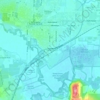 Carnation地形图、海拔、地势