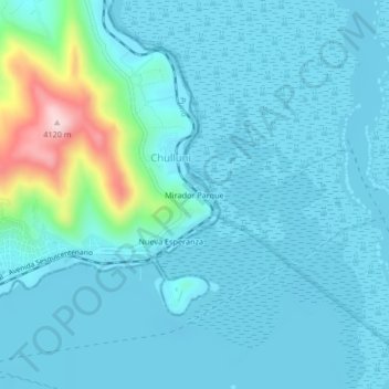 Mirador Parque地形图、海拔、地势