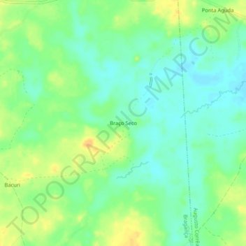 Braço Seco地形图、海拔、地势