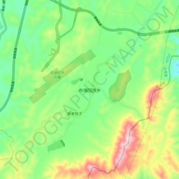 布嘎回族乡地形图、海拔、地势