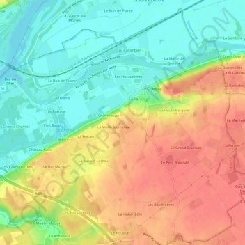 Le Racoupeau地形图、海拔、地势