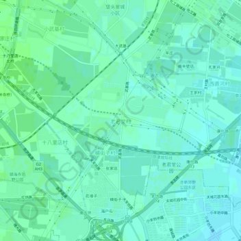 老君堂村地形图、海拔、地势