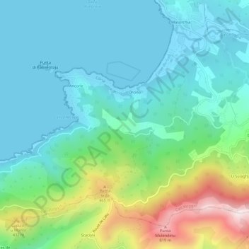 Casa Poli地形图、海拔、地势