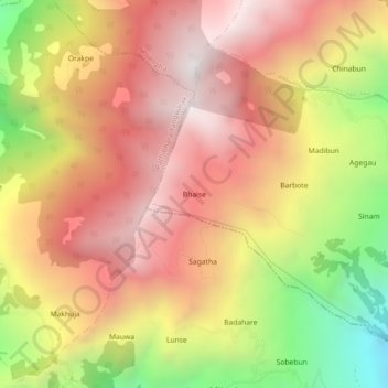 Bhaise地形图、海拔、地势