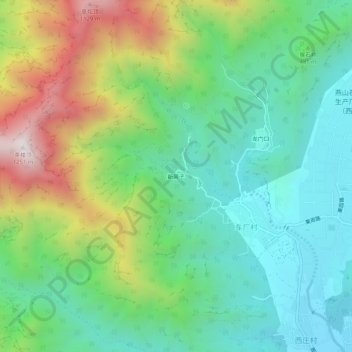 新房子地形图、海拔、地势