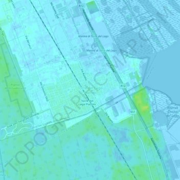 Torre del Lago Puccini地形图、海拔、地势