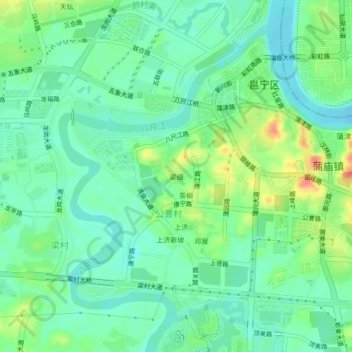 梁细地形图、海拔、地势