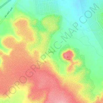 الخمرة地形图、海拔、地势