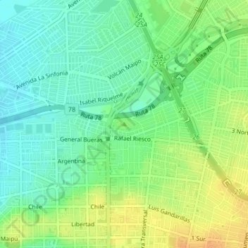 Cerro Primo de Rivera地形图、海拔、地势