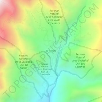 Tenerife地形图、海拔、地势