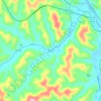 Hima地形图、海拔、地势