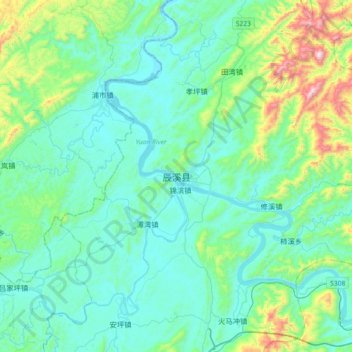 辰溪县地形图、海拔、地势