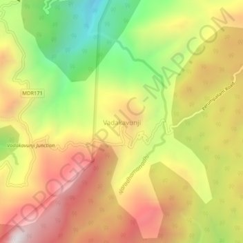 Vadakavunji地形图、海拔、地势