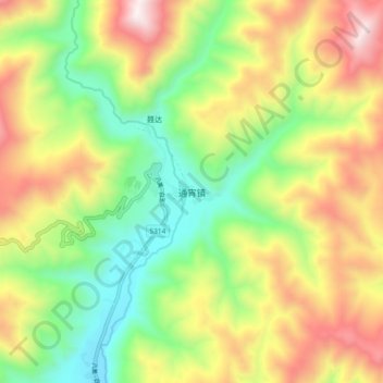 通宵镇地形图、海拔、地势
