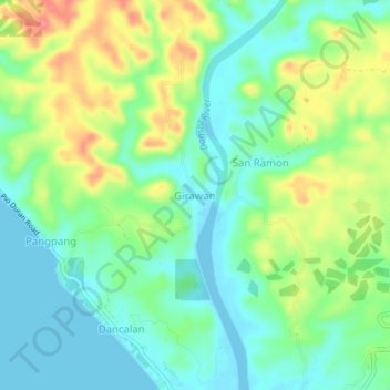 Girawan地形图、海拔、地势