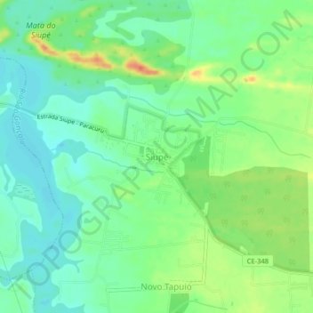 Siupé地形图、海拔、地势