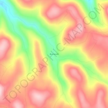 Burnwood地形图、海拔、地势