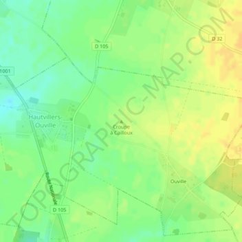 Croupe à Cailloux地形图、海拔、地势