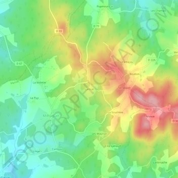 Larmat地形图、海拔、地势