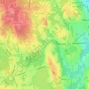 Anthony地形图、海拔、地势