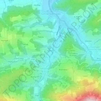 Kirchweg地形图、海拔、地势