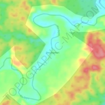 Onconashari地形图、海拔、地势