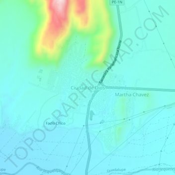 Ciudad de Dios地形图、海拔、地势