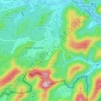 Gebüg地形图、海拔、地势