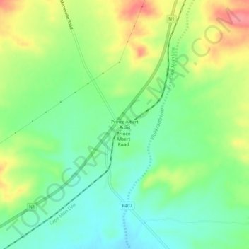 Prince Albert Road地形图、海拔、地势