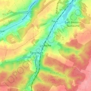 La Roche地形图、海拔、地势