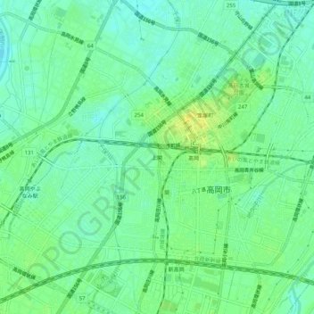 上関地形图、海拔、地势