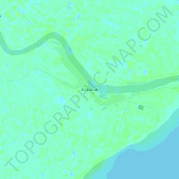 Alakanuk地形图、海拔、地势