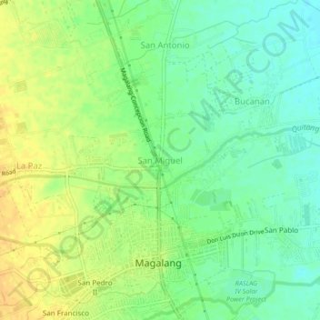 San Miguel地形图、海拔、地势