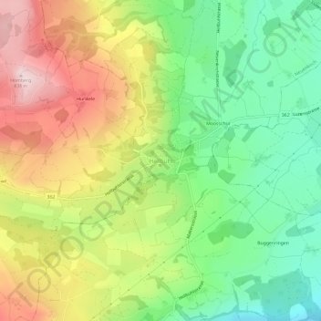 Hellbühl地形图、海拔、地势