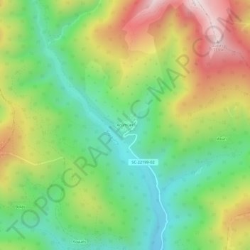 Acumuer地形图、海拔、地势
