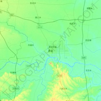 息县地形图、海拔、地势