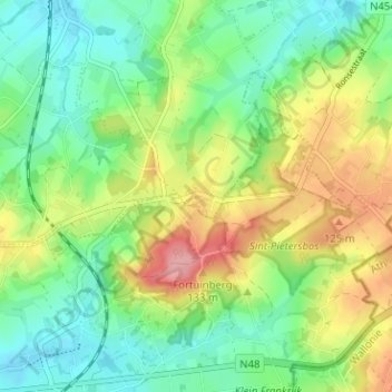 Louise-Marie地形图、海拔、地势