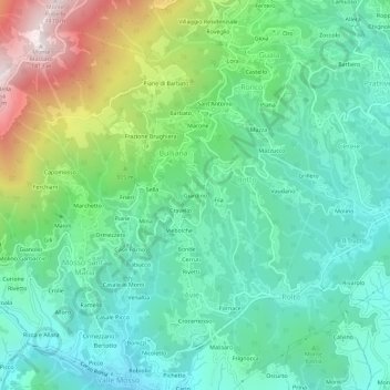 Giardino地形图、海拔、地势