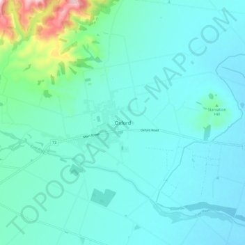 Oxford地形图、海拔、地势