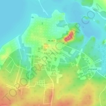 Alter do Chão地形图、海拔、地势