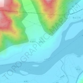 Gyama地形图、海拔、地势