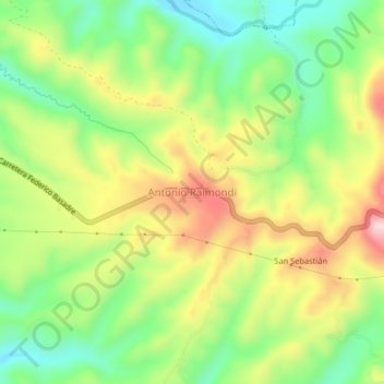 Antonio Raimondi地形图、海拔、地势