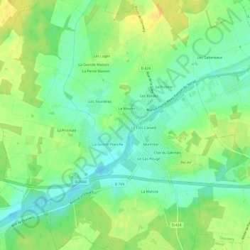 Le Murger地形图、海拔、地势