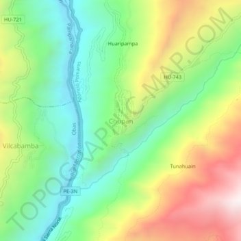 Chupan地形图、海拔、地势