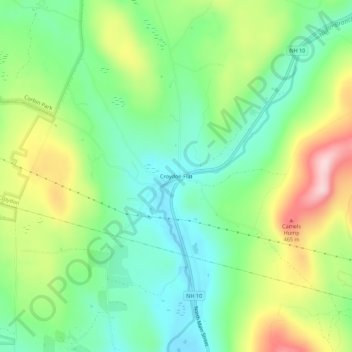 Croydon Flat地形图、海拔、地势