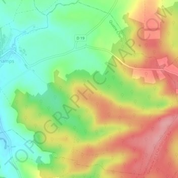 Bois du Chemin de Boult地形图、海拔、地势