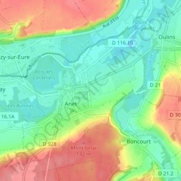 Le Potager de Diane地形图、海拔、地势