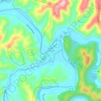 Oneida地形图、海拔、地势
